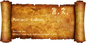 Maracz Kabos névjegykártya